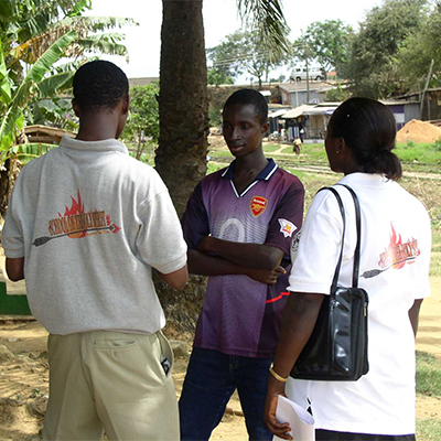 ETHBC students evangelize on the streets.